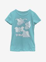 Disney Dumbo Poses Youth Girls T-Shirt