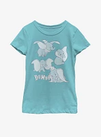 Disney Dumbo Poses Youth Girls T-Shirt