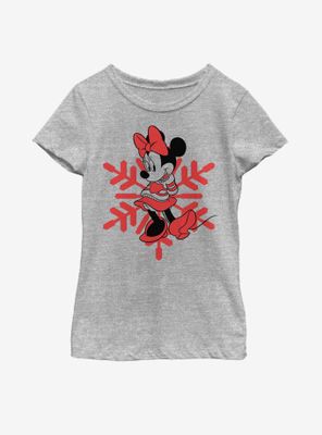 Disney Mickey Mouse Minnie Snowflake Youth Girls T-Shirt