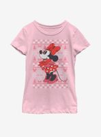 Disney Mickey Mouse Minnie Winter Christmas Pattern Youth Girls T-Shirt