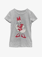 Disney Mickey Mouse Snowflaked Daisy Youth Girls T-Shirt