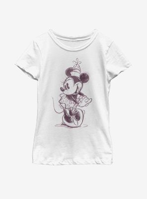 Disney Mickey Mouse Sketchy Minnie Youth Girls T-Shirt