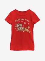 Disney Mickey Mouse Sled Dog Group Youth Girls T-Shirt