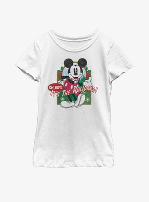 Disney Mickey Mouse Vintage Holiday Youth Girls T-Shirt