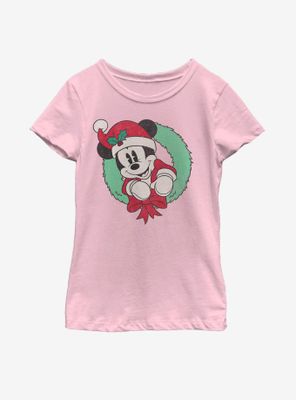 Disney Mickey Mouse Vintage Wreath Youth Girls T-Shirt