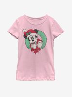 Disney Mickey Mouse Vintage Wreath Youth Girls T-Shirt