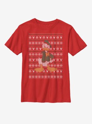 Disney Donald Duck Christmas Pattern Youth T-Shirt