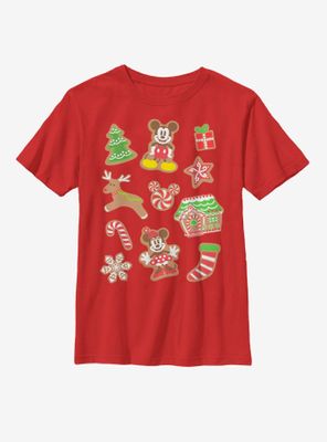 Disney Mickey Mouse Gingerbread Icons Youth T-Shirt