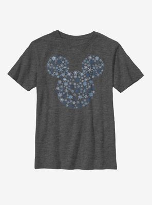 Disney Mickey Mouse Ears Snowflakes Youth T-Shirt