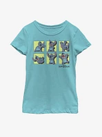 Disney Lilo And Stitch Poses Of Youth Girls T-Shirt