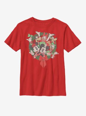 Disney Mickey Mouse Friends Wreath Youth T-Shirt