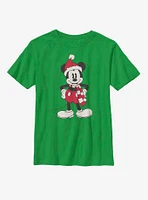 Disney Mickey Mouse Santa Hat Youth T-Shirt