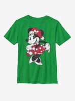 Disney Mickey Mouse Minnie Santa Hat Youth T-Shirt