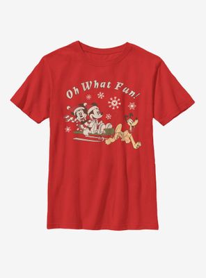 Disney Mickey Mouse Sled Dog Group Youth T-Shirt