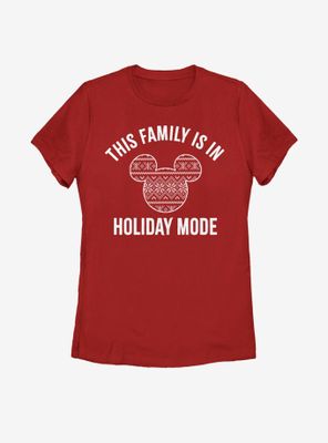Disney Mickey Mouse Family Holiday Mode Womens T-Shirt