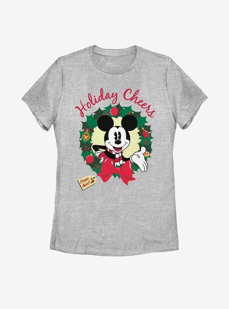 Disney Mickey Mouse Holiday Cheer Aunt Womens T-Shirt