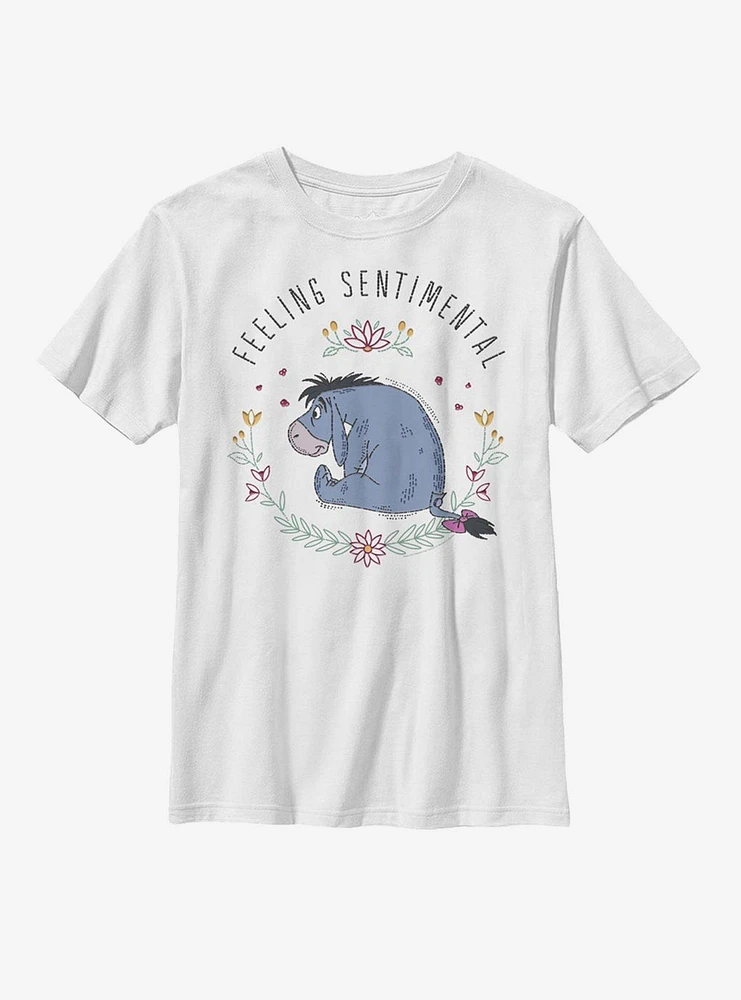 Disney Winnie The Pooh Eeyore Flowers Youth Girls T-Shirt