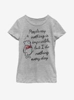Disney Winnie The Pooh Impossible Youth Girls T-Shirt