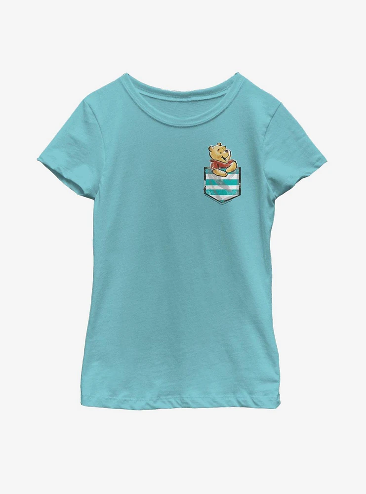 Disney Winnie The Pooh Faux Pocket Youth Girls T-Shirt