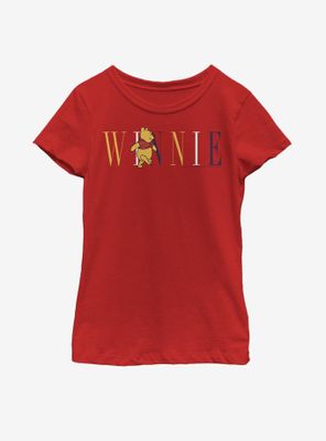 Disney Winnie The Pooh Script Youth Girls T-Shirt