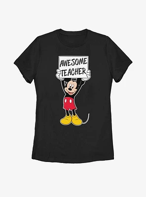 Disney Mickey Mouse Awesome Teacher Womens T-Shirt
