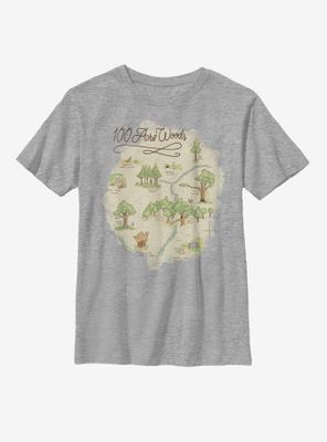 Disney Winnie The Pooh 100 Acre Woods Map Youth T-Shirt