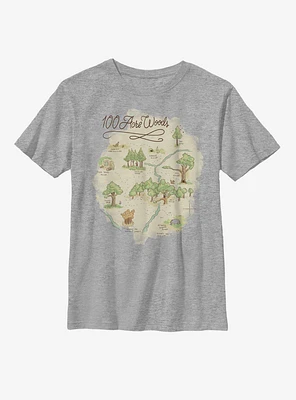 Disney Winnie The Pooh 100 Acre Woods Map Youth T-Shirt
