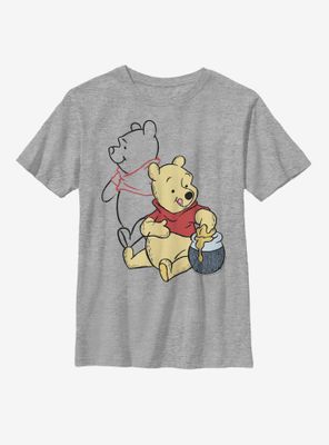 Disney Winnie The Pooh Line Art Youth T-Shirt