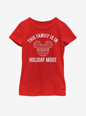 Disney Mickey Mouse Family Holiday Mode Youth Girls T-Shirt