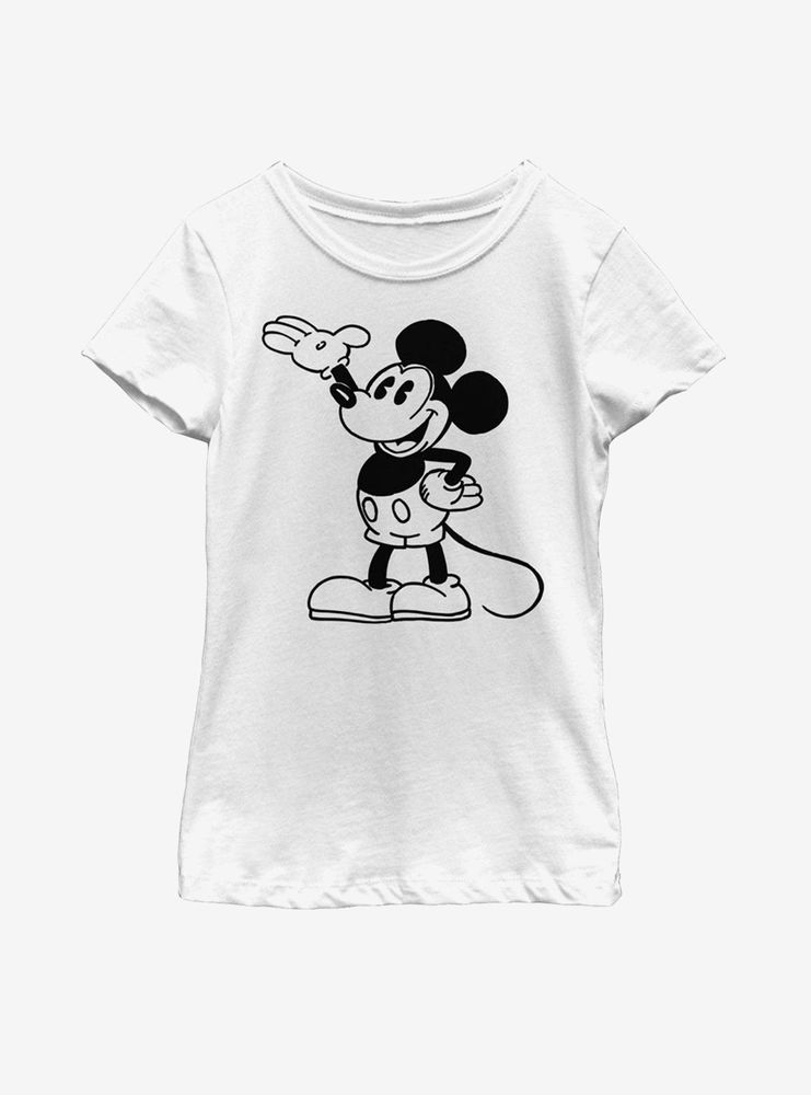 Disney Mickey Mouse Waving Pose Youth Girls T-Shirt