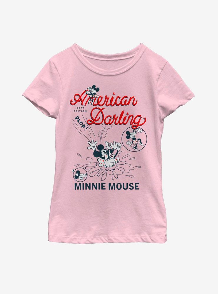 Disney Mickey Mouse Minnie Darling Comic Youth Girls T-Shirt