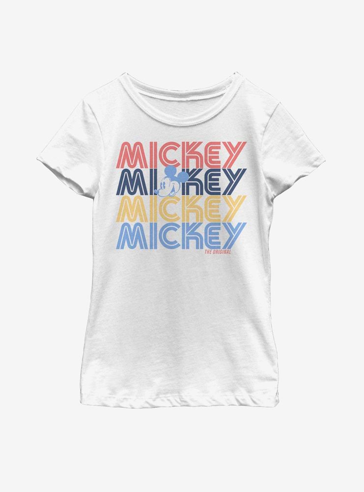 Disney Mickey Mouse Retro Stack Youth Girls T-Shirt