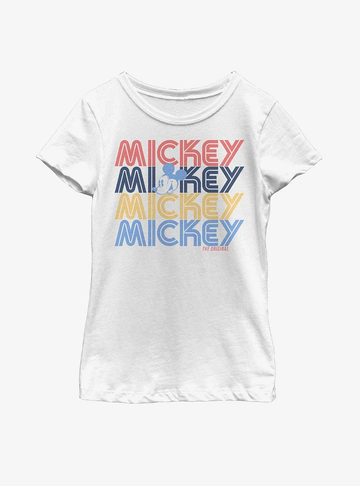 Disney Mickey Mouse Retro Stack Youth Girls T-Shirt