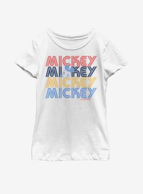 Disney Mickey Mouse Retro Stack Youth Girls T-Shirt
