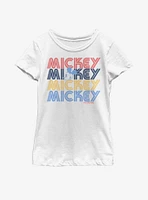 Disney Mickey Mouse Retro Stack Youth Girls T-Shirt