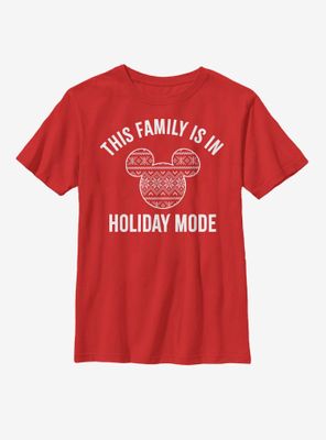 Disney Mickey Mouse Family Holiday Mode Youth T-Shirt