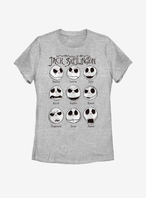 Disney The Nightmare Before Christmas Jack Emotions Womens T-Shirt