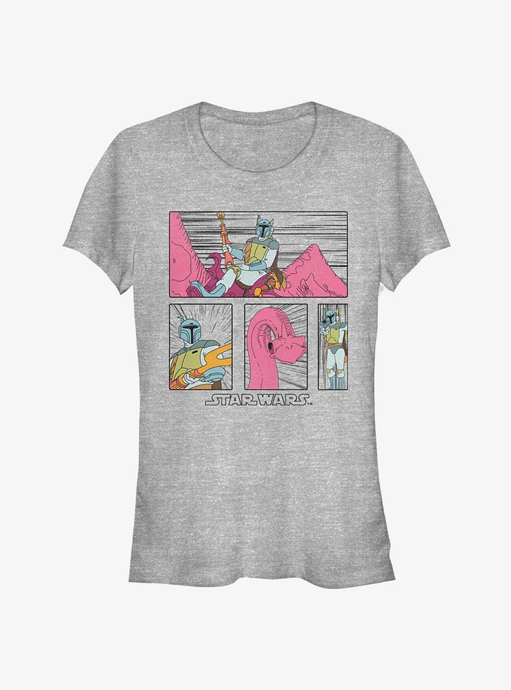 Star Wars Boba Mythosaur Panel Girls T-Shirt