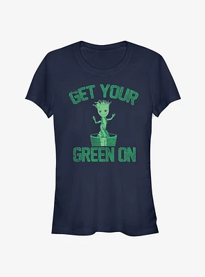 Marvel Guardians Of The Galaxy Groot Green Girls T-Shirt