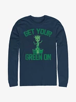 Marvel Guardians Of The Galaxy Groot Green Long-Sleeve T-Shirt