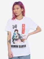 Demon Slayer Tanjiro & Nezuko Boyfriend Fit Girls T-Shirt