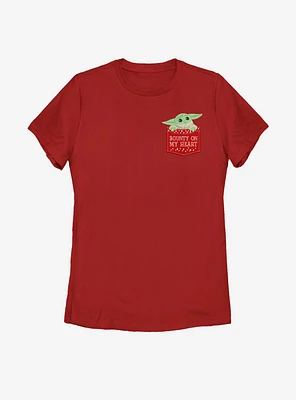 Star Wars The Mandalorian Child Bounty On My Heart Faux Pocket Womens T-Shirt