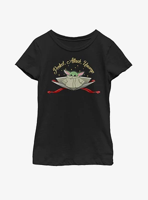 Star Wars The Mandalorian Child Protect Attack Unwrap Youth Girls T-Shirt