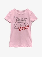 Star Wars The Mandalorian Child XOXO Hearts Youth Girls T-Shirt
