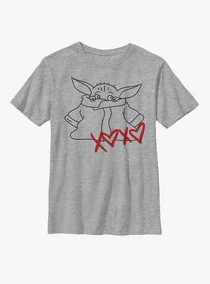 Star Wars The Mandalorian Child XOXO Hearts Youth T-Shirt