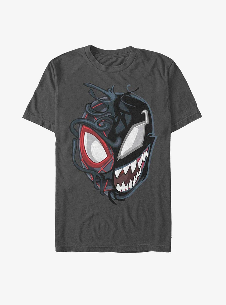 Marvel Spider-Man Venomized Miles Morales Mask Takeover T-Shirt