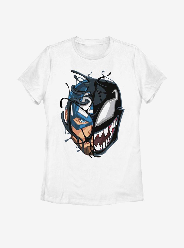 Marvel Captain America Venomized Mask Takeover Womens T-Shirt