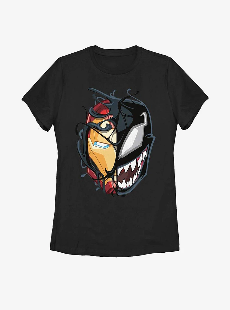 Marvel Iron Man Venomized Mask Takeover Womens T-Shirt
