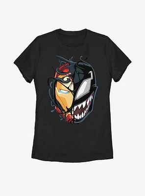 Marvel Iron Man Venomized Mask Takeover Womens T-Shirt