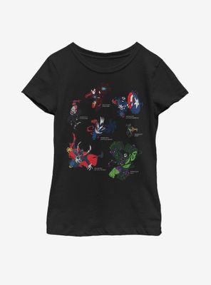 Marvel Avengers Venomized Heroes Youth Girls T-Shirt